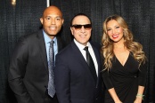 NEW YORK, NY - OCTOBER 18: (L-R) Former Yankee player Mariano Rivera, Tommy Mottola, and singer Thalia attend Festival PEOPLE En Espanol 2015 presented by Verizon at Jacob Javitz Center on October 18, 2015 in New York City. (Photo by Bennett Raglin/Getty Images for PEOPLE En Espanol)